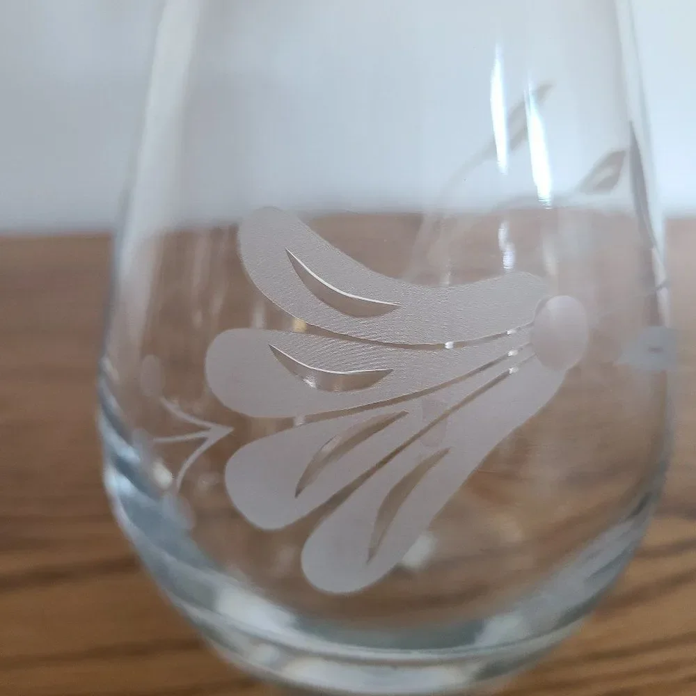 Pasabahce Floral Etched Glass Vase  |  Made in Turkey  |  Beautiful!